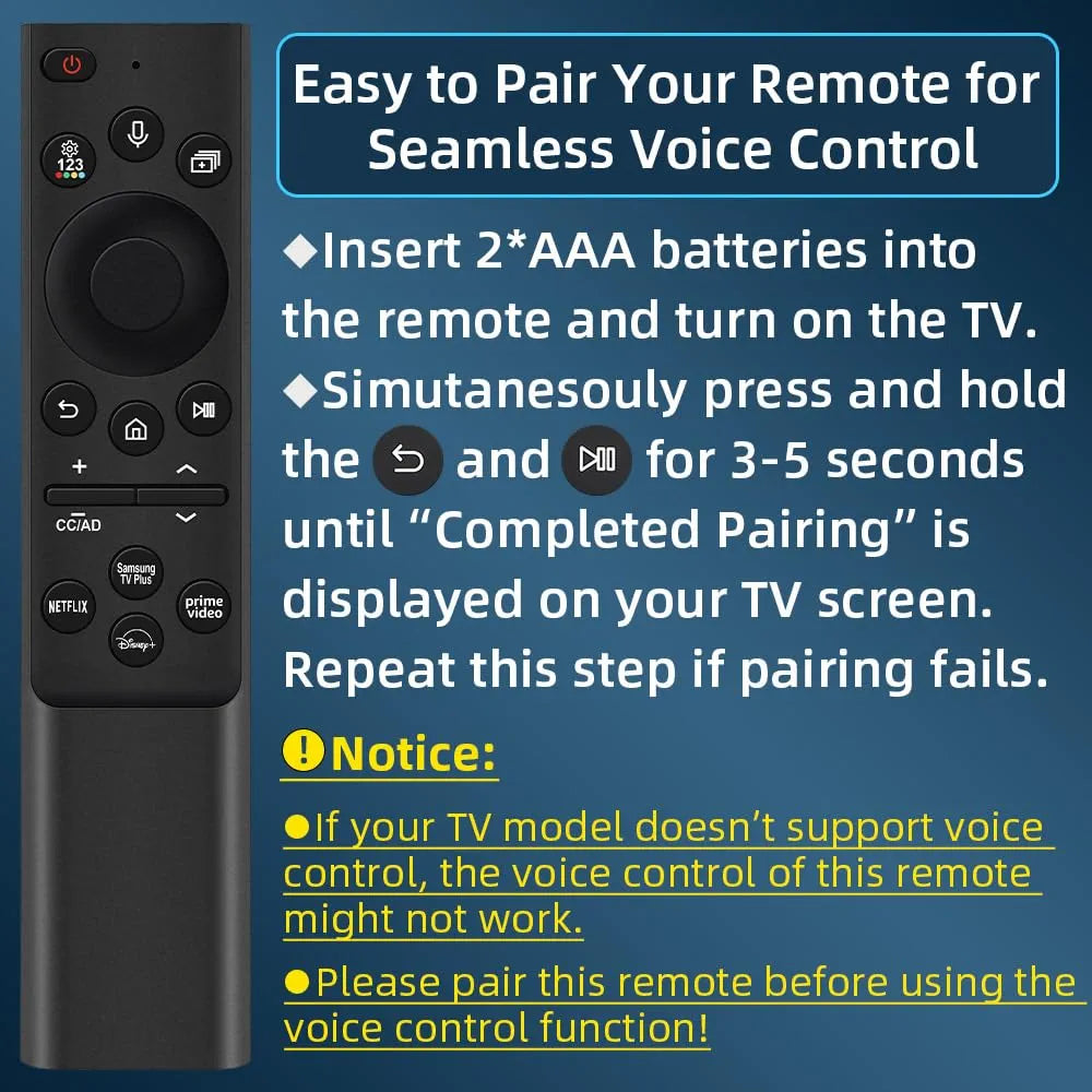 Samsung remote control for Samsung smart TV with voice function